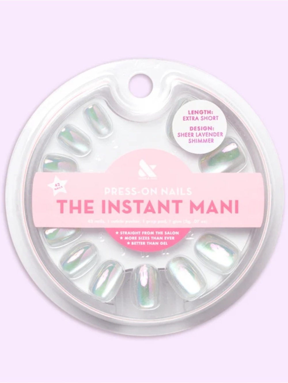 Olive and June Instant Mani Press On Nails in Sheer Lavender Shimmer